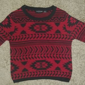 Red Patterned Sweatshirt